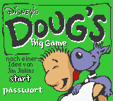 Doug's Big Game title screen for GameBoy Color